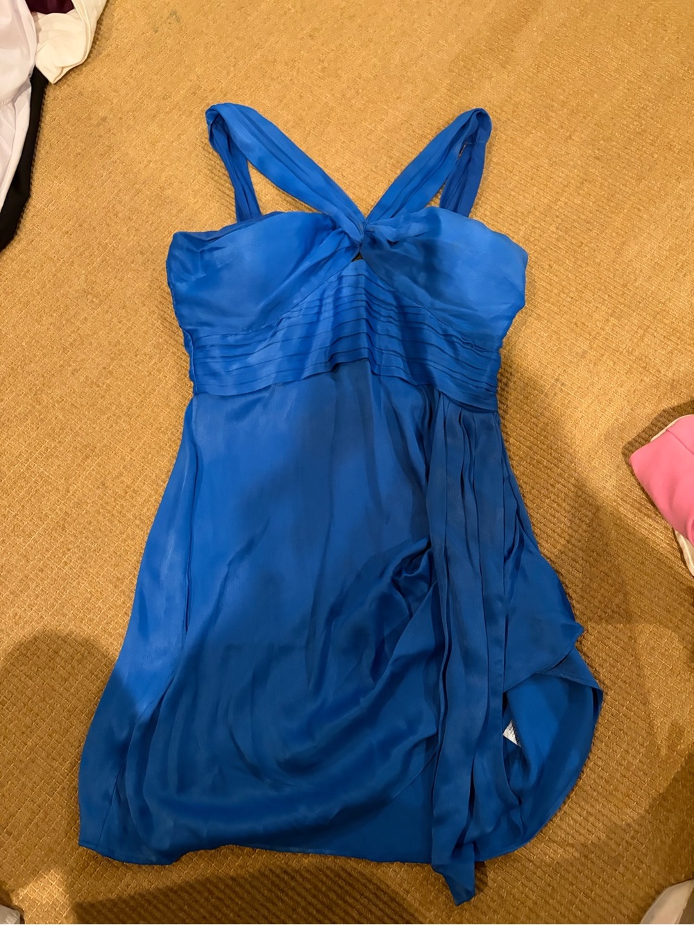 SAYLOR Electric Blue One-Shoulder Chiffon Dress